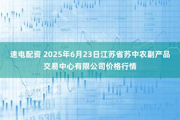 速电配资 2025年6月23日江苏省苏中农副产品交易中心有限公司价格行情